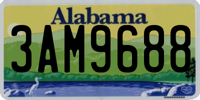 AL license plate 3AM9688