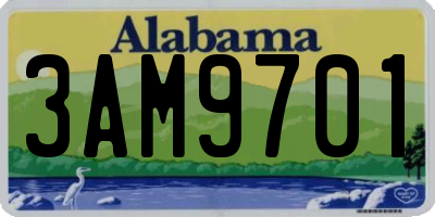 AL license plate 3AM9701