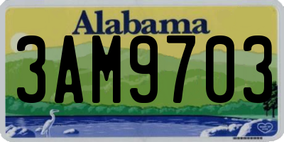 AL license plate 3AM9703