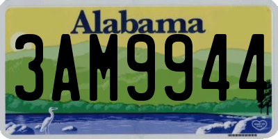 AL license plate 3AM9944