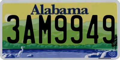 AL license plate 3AM9949