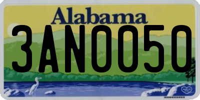 AL license plate 3AN0050