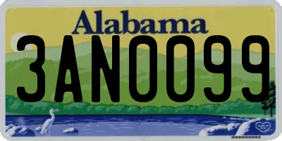 AL license plate 3AN0099