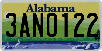 AL license plate 3AN0122