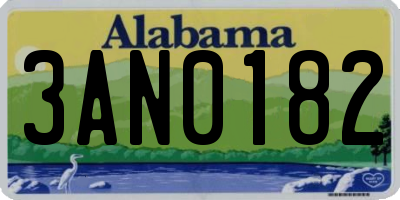 AL license plate 3AN0182