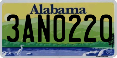 AL license plate 3AN0220
