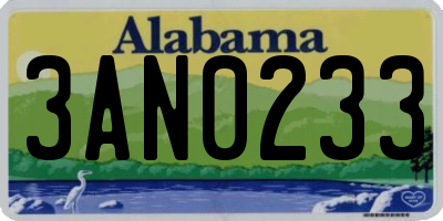 AL license plate 3AN0233