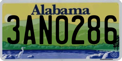 AL license plate 3AN0286