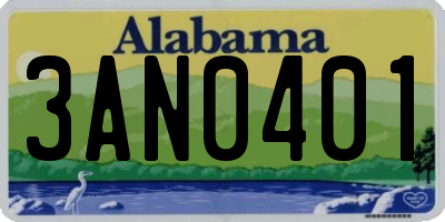 AL license plate 3AN0401