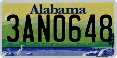 AL license plate 3AN0648