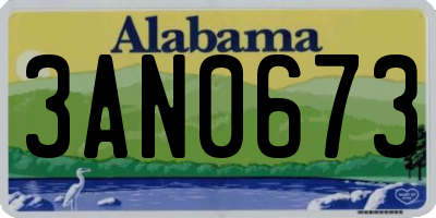 AL license plate 3AN0673