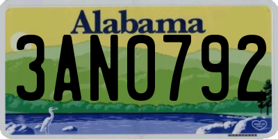 AL license plate 3AN0792