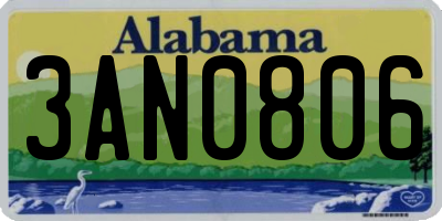 AL license plate 3AN0806