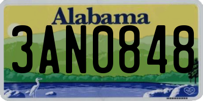 AL license plate 3AN0848
