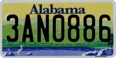 AL license plate 3AN0886