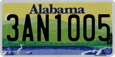 AL license plate 3AN1005