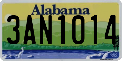 AL license plate 3AN1014