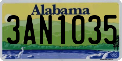 AL license plate 3AN1035