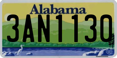 AL license plate 3AN1130