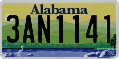 AL license plate 3AN1141
