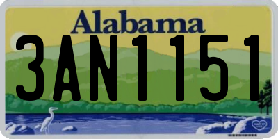 AL license plate 3AN1151