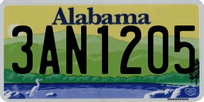 AL license plate 3AN1205