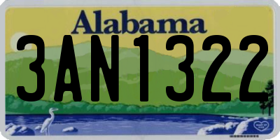 AL license plate 3AN1322