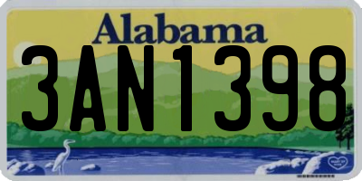 AL license plate 3AN1398