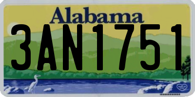 AL license plate 3AN1751