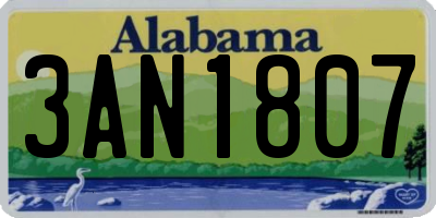 AL license plate 3AN1807