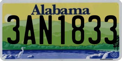 AL license plate 3AN1833