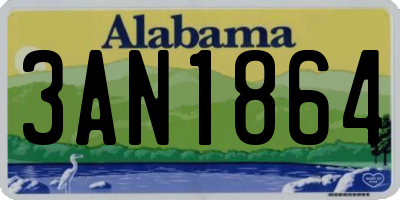 AL license plate 3AN1864