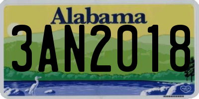 AL license plate 3AN2018