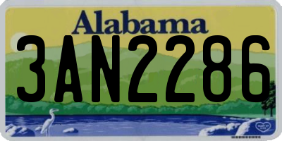 AL license plate 3AN2286