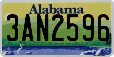 AL license plate 3AN2596