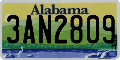 AL license plate 3AN2809