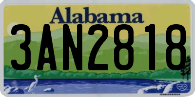 AL license plate 3AN2818
