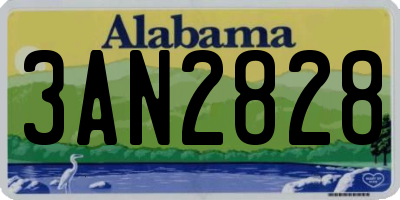 AL license plate 3AN2828