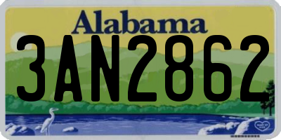 AL license plate 3AN2862