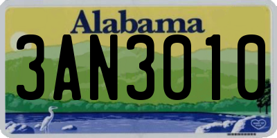 AL license plate 3AN3010
