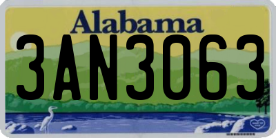 AL license plate 3AN3063