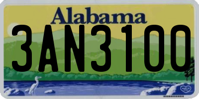 AL license plate 3AN3100