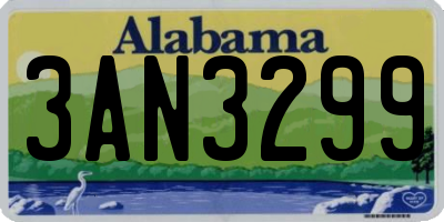 AL license plate 3AN3299