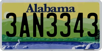 AL license plate 3AN3343