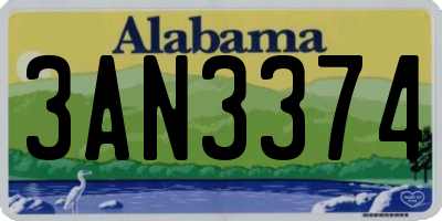 AL license plate 3AN3374