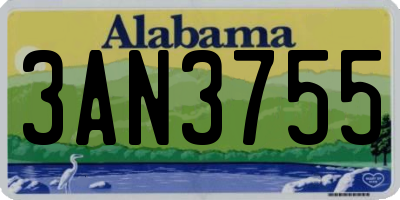 AL license plate 3AN3755