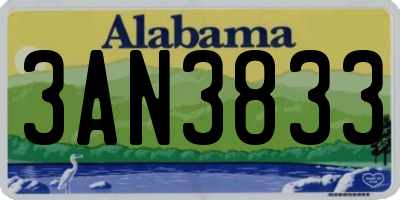 AL license plate 3AN3833