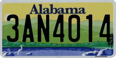 AL license plate 3AN4014