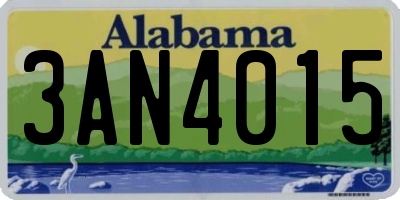 AL license plate 3AN4015