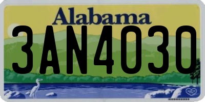 AL license plate 3AN4030